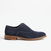 Men's Navy Cap-Toe Suede Oxfords — Culrain