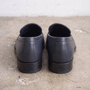 Men's Navy Moc-Toe Leather Penny Loafers — Hemsworth