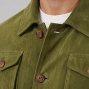 Men's Olive Green Suede Field Jacket — Aylesbury