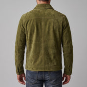 Men's Olive Green Suede Jacket — Culham