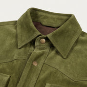 Men's Olive Green Suede Shirt Jacket — Dalyell