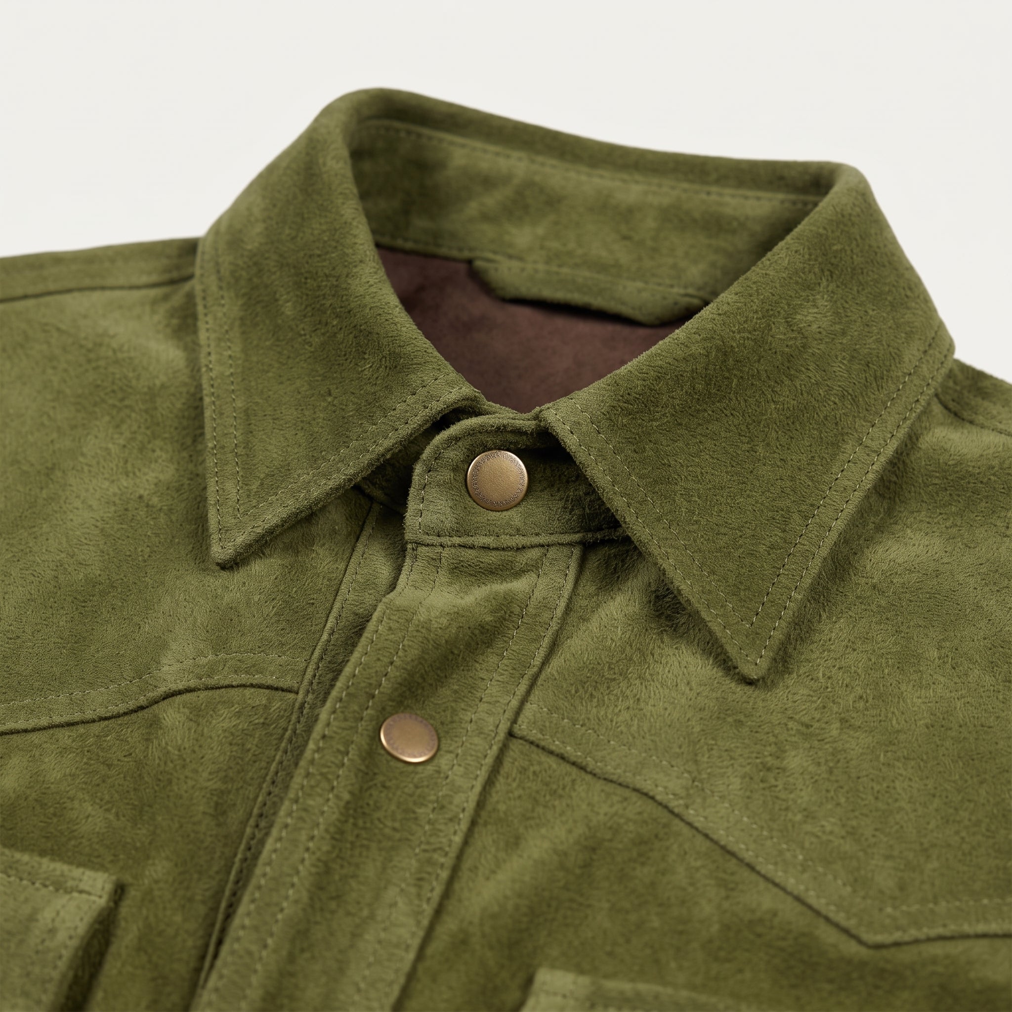 Men's Olive Green Suede Shirt Jacket — Dalyell