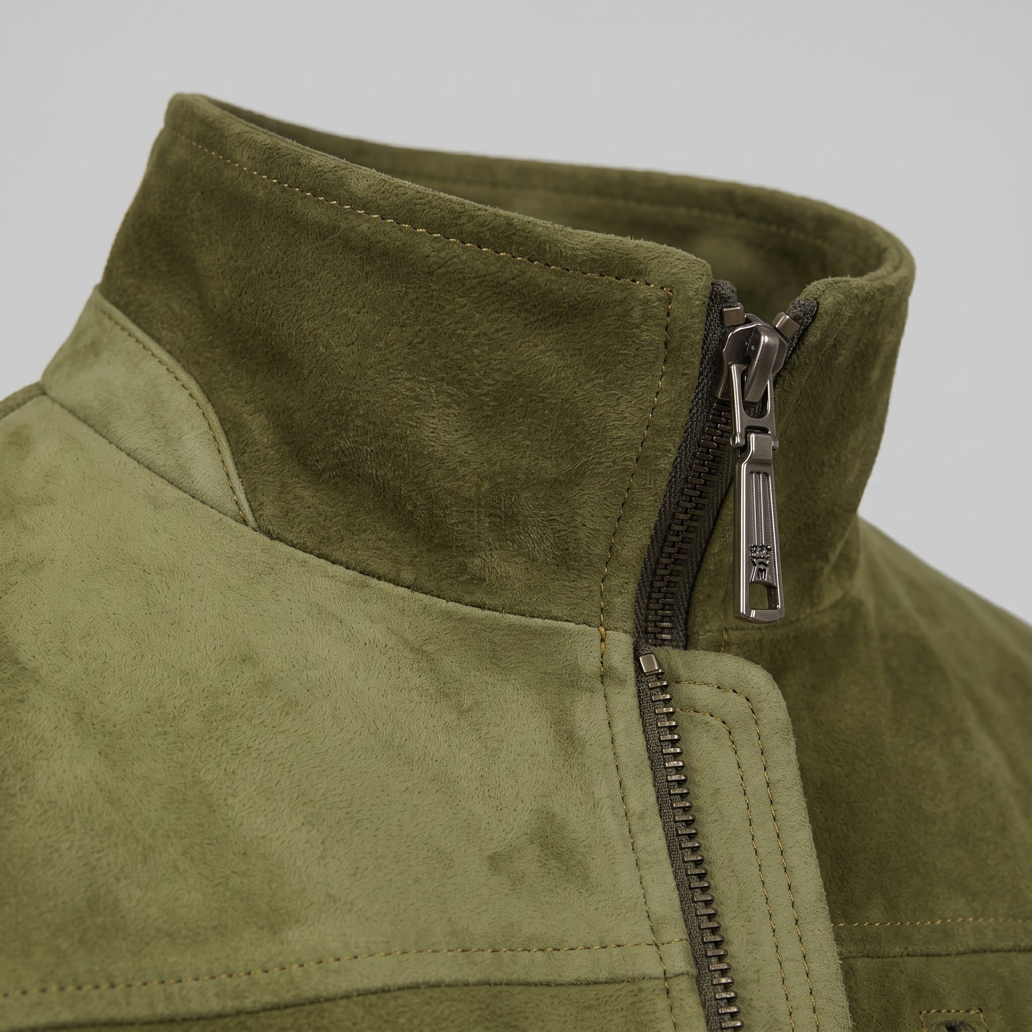 Men's Olive Green Suede Utility Jacket — Allendale