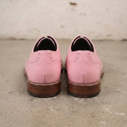 Men's Pink Cap-Toe Pebbled Leather Oxfords — Scarlett