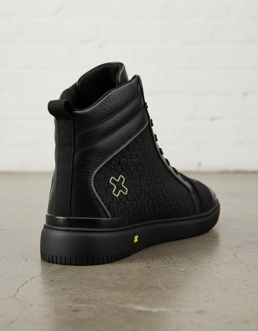 Men's Premium Full-Grain Leather Biker Boots - Moto Biking Boot - detail-view-showing-texture