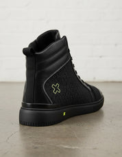 Men's Premium Full-Grain Leather Biker Boots - Moto Biking Boot - detail-view-showing-texture