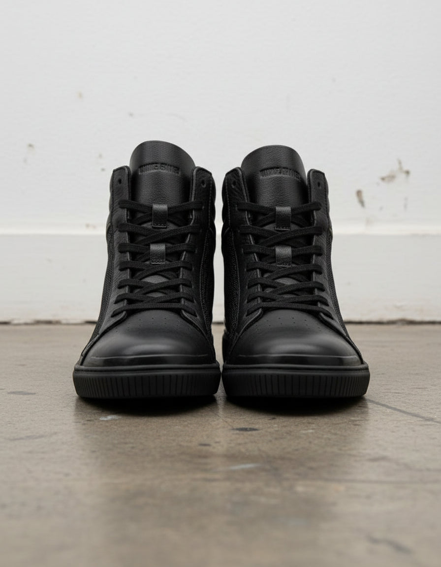 Men's Premium Full-Grain Leather Biker Boots - Moto Biking Boot - front-view