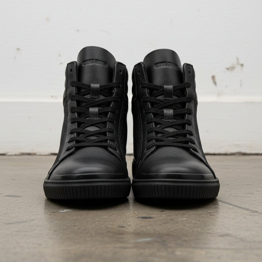 Men's Premium Full-Grain Leather Biker Boots - Moto Biking Boot - front-view