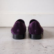Men's Purple Embroidered Velvet Loafers — Coolidge