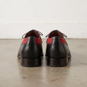 Men's Red and Black Two-Tone Cap-Toe Leather Oxfords — Clements