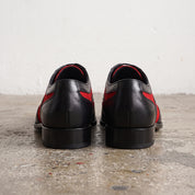 Men's Red and Black Two-Tone Wingtip Leather Spectator Oxfords — Anstruther
