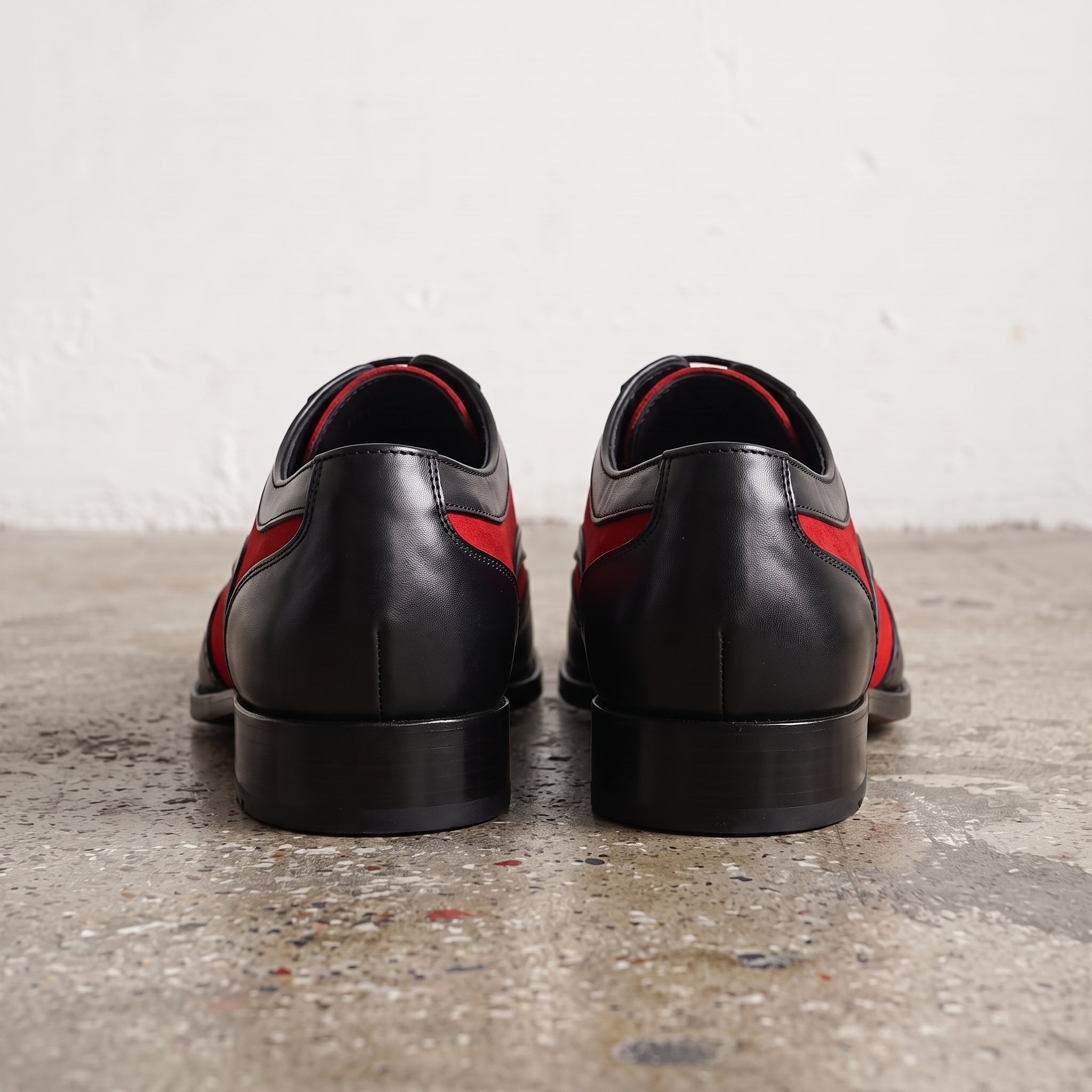 Men's Red and Black Two-Tone Wingtip Leather Spectator Oxfords — Anstruther