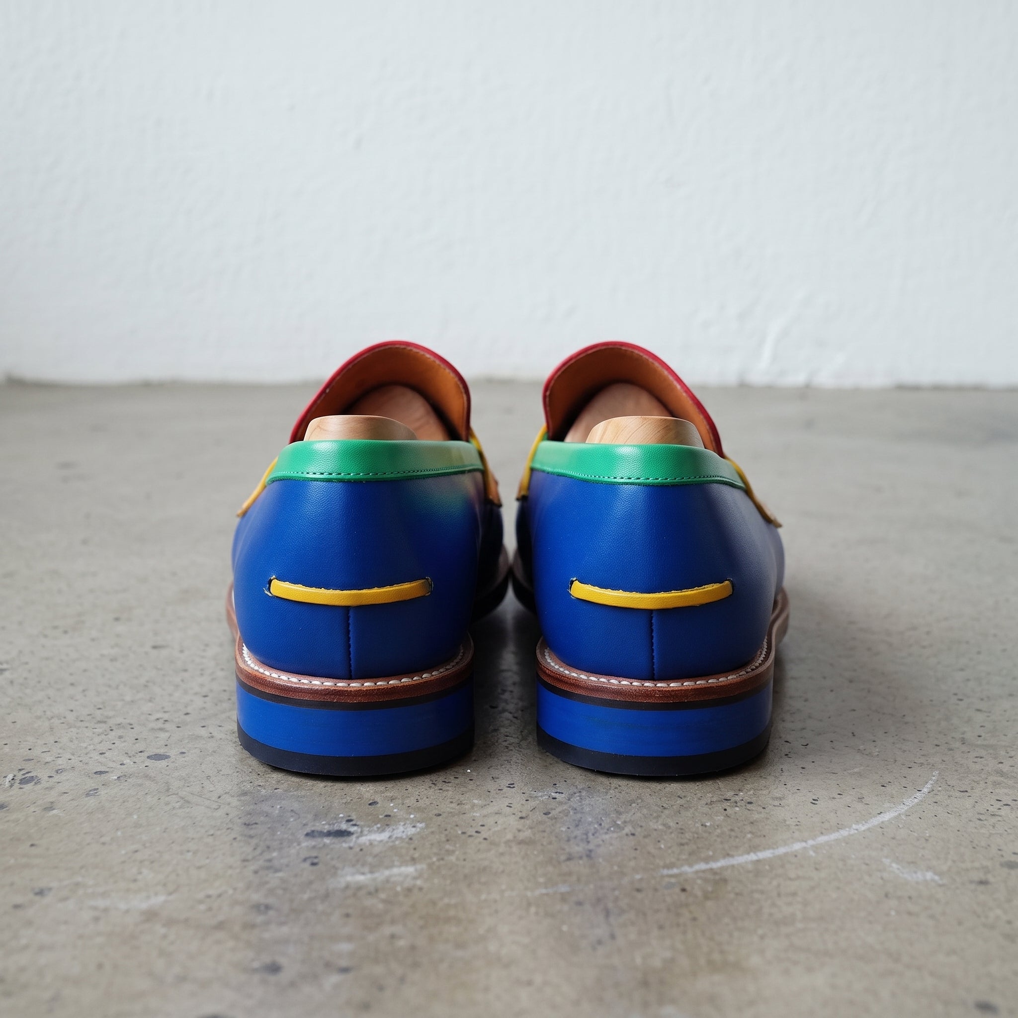 Men's Red Blue Yellow Green Leather Penny Loafers — Cabot