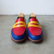 Men's Red Blue Yellow Green Leather Penny Loafers — Cabot