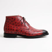 Men's Red Spotted Leather Chukka Boots — Felton — Felton