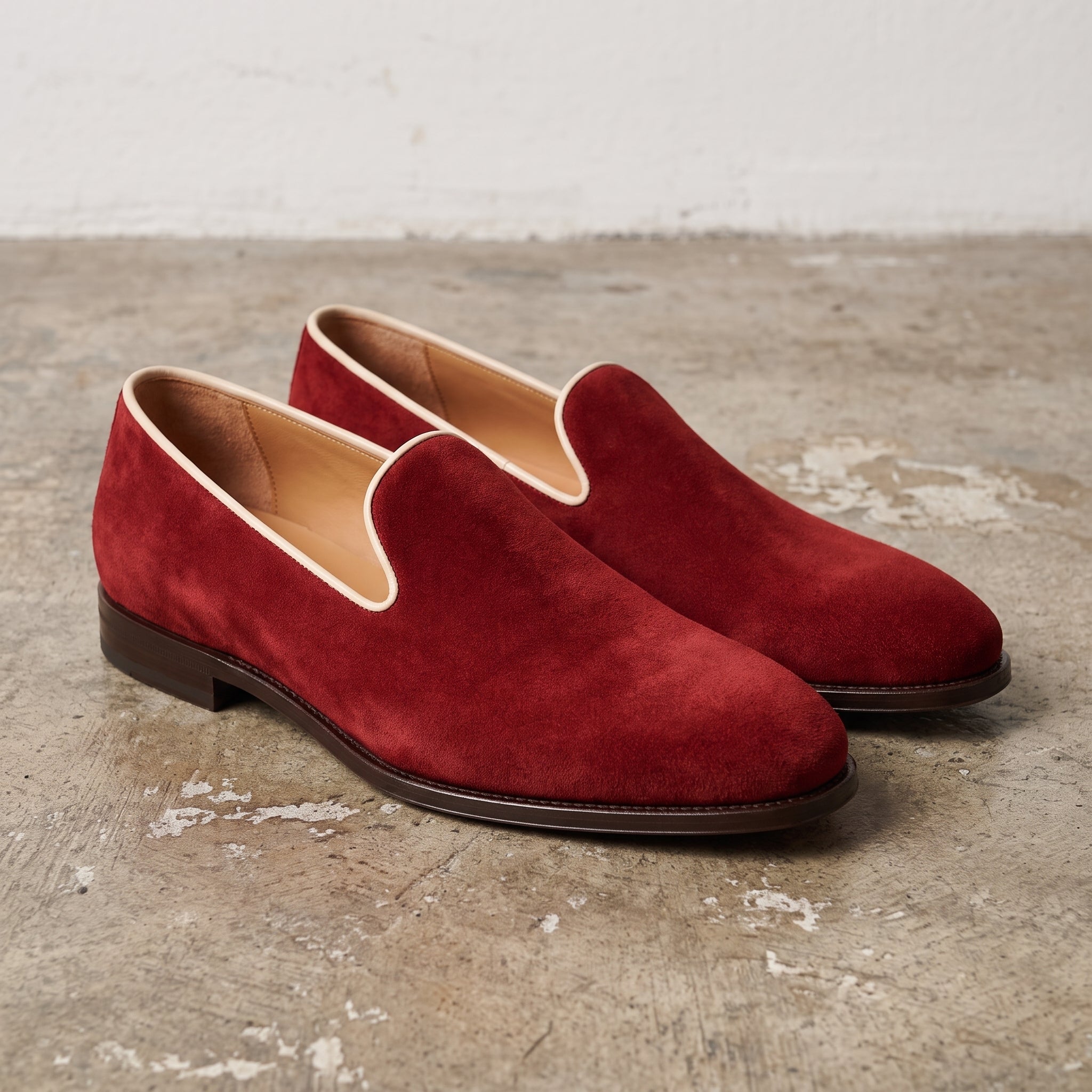 Men's Red Suede Loafers — Abbeyton