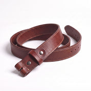 Men's Brown Contrast Stitch Leather Belt Strap — Brentwood