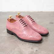 Men's Rose Pink Wingtip Leather Brogues — Cranmore