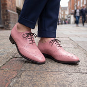Men's Rose Pink Wingtip Leather Brogues — Cranmore