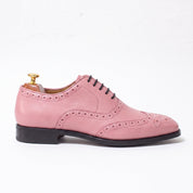 Men's Rose Pink Wingtip Leather Brogues — Cranmore
