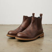 Men’s Rustic Leather Chelsea Boots, Handmade Genuine Leather Slip-On Boots - angle-view-showing-depth