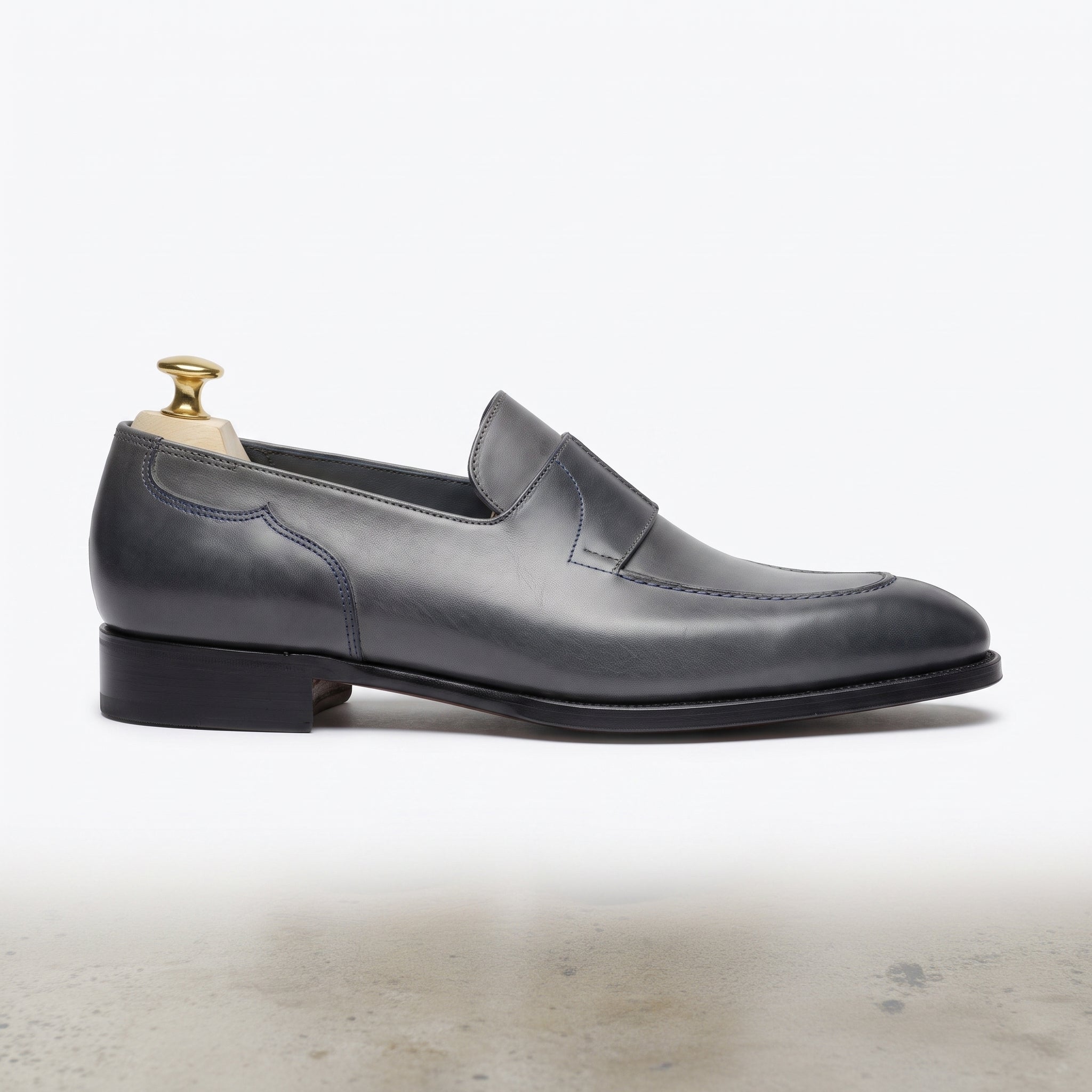 Men's Slate Blue Apron-Toe Leather Moccasins — Millington — Millington
