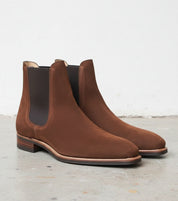 Men's Square toe Suede Chelsea boots, elegant casual Suede Chelsea Boot - 3-4-right-view