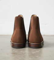 Men's Square toe Suede Chelsea boots, elegant casual Suede Chelsea Boot - back-view