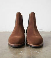 Men's Square toe Suede Chelsea boots, elegant casual Suede Chelsea Boot - front-view