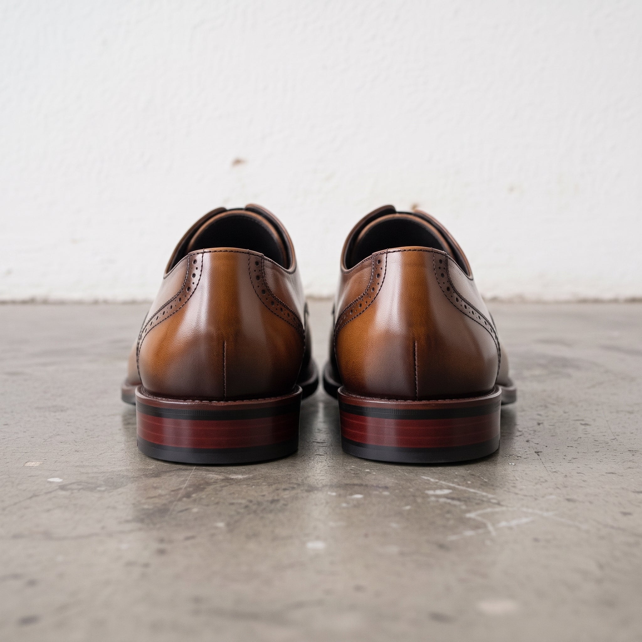 Men's Tan and Brown Apron-Toe Leather Derbys — Seymour