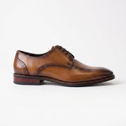 Men's Tan and Brown Apron-Toe Leather Derbys — Seymour
