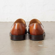 Men's Tan and Brown Apron-Toe Leather Tassel Loafers — Canning