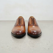 Men's Tan and Brown Cap-Toe Leather Oxfords — Shirley — Shirley