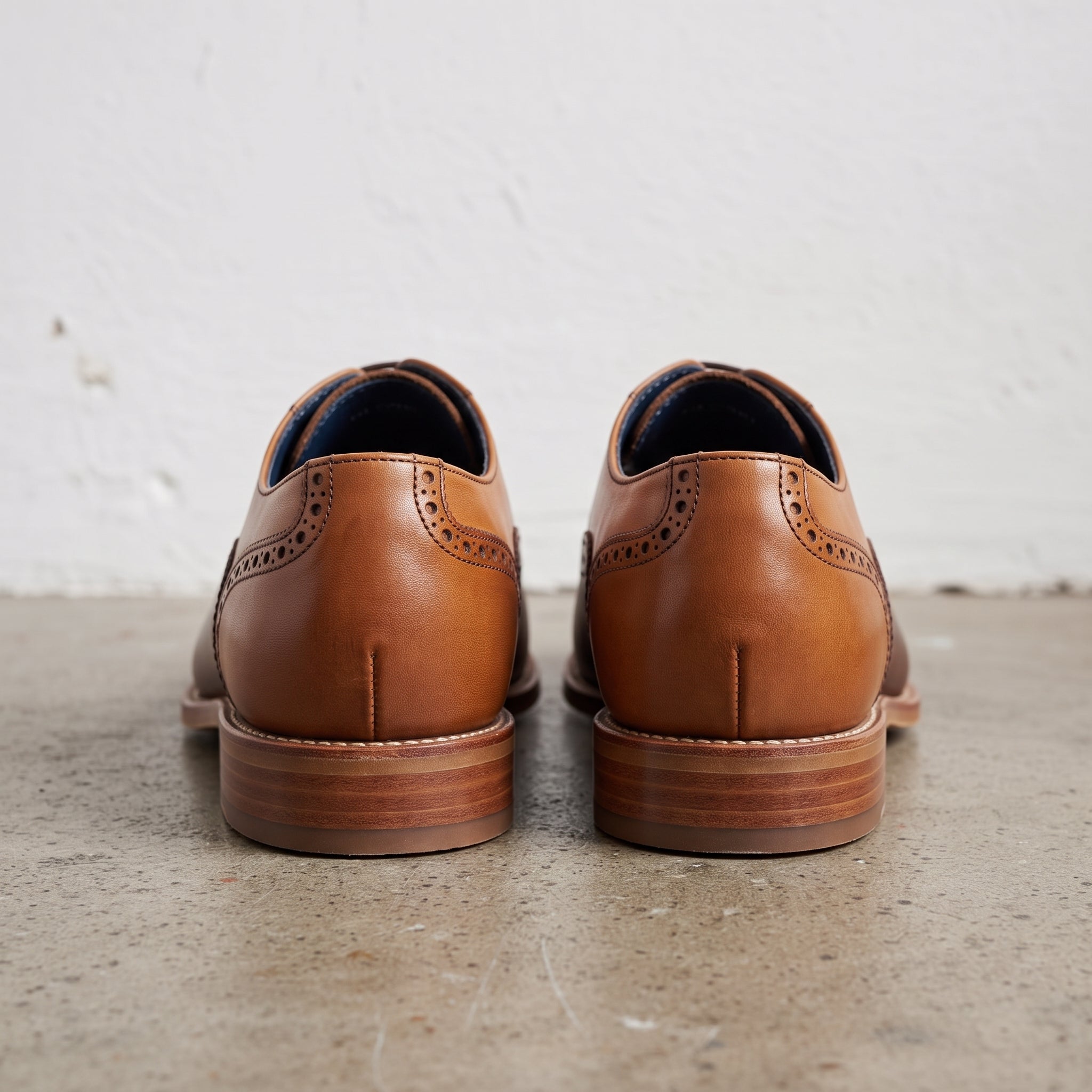 Men's Tan and Brown Cap-Toe Leather Spectator Oxfords — Lyneham