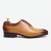 Men's Tan and Dark Brown Cap-Toe Leather Brogues — Bradford