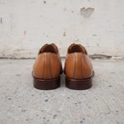 Men's Tan and Dark Brown Cap-Toe Leather Oxfords — Corsham