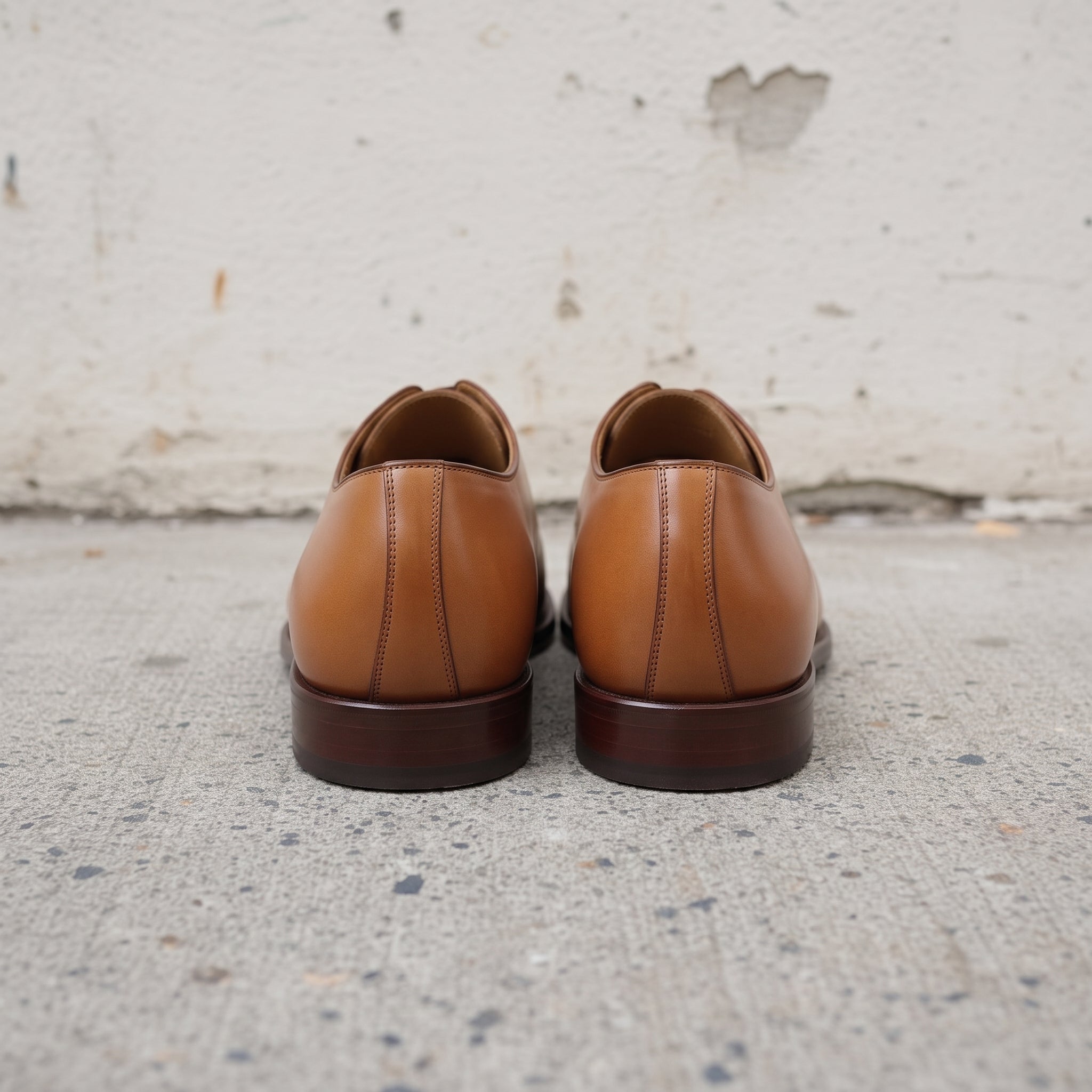 Men's Tan and Dark Brown Cap-Toe Leather Oxfords — Corsham