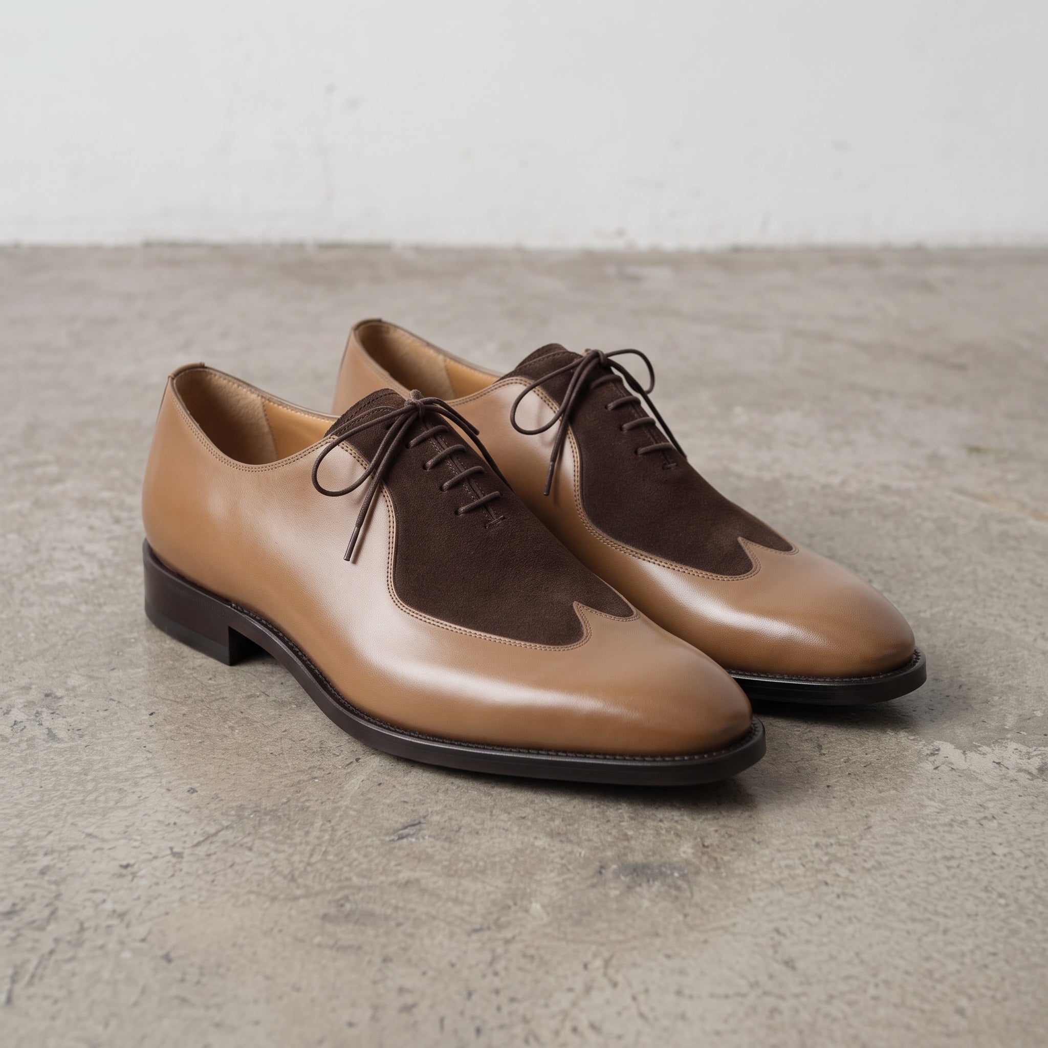 Men's Tan and Dark Brown Leather Oxfords — Edbrook