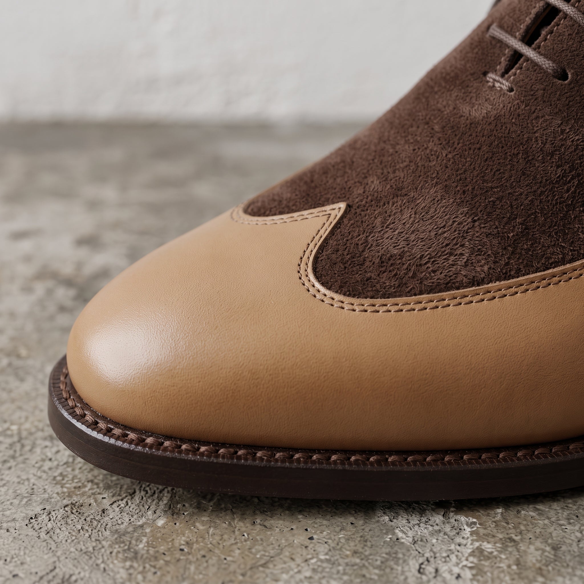Men's Tan and Dark Brown Leather Oxfords — Edbrook