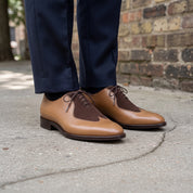 Men's Tan and Dark Brown Leather Oxfords — Edbrook