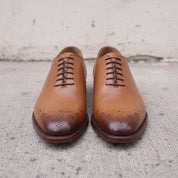 Men's Tan and Dark Brown Cap-Toe Leather Oxfords — Corsham