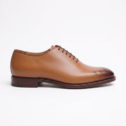 Men's Tan and Dark Brown Cap-Toe Leather Oxfords — Corsham