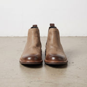 Men's Tan and Dark Brown Plain-Toe Leather Chelsea Boots — Corden
