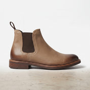 Men's Tan and Dark Brown Plain-Toe Leather Chelsea Boots — Corden