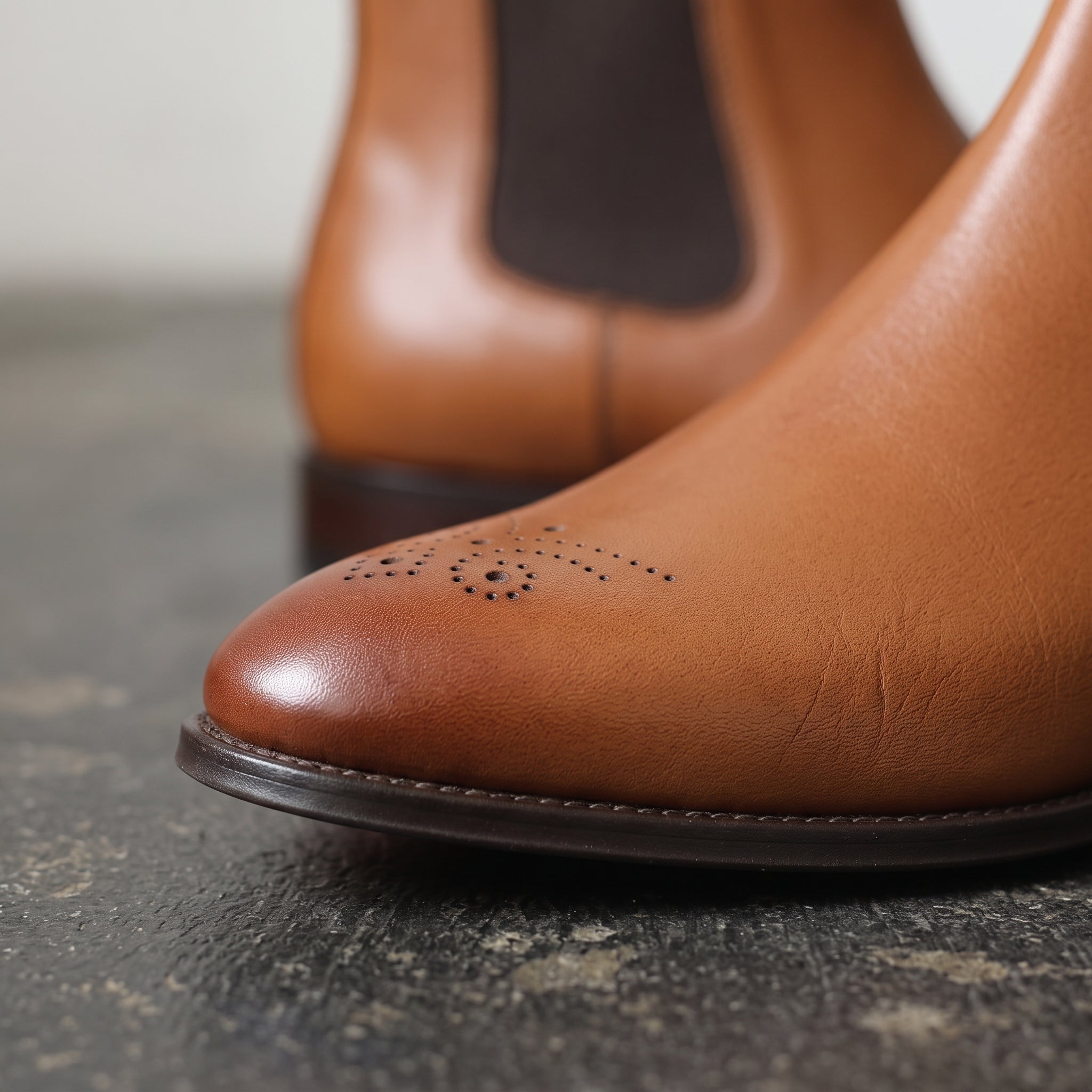 Men's Tan and Dark Brown Plain-Toe Leather Chelsea Boots — Norbury