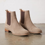 Men's Tan and Dark Brown Suede Chelsea Boots — Eldridge
