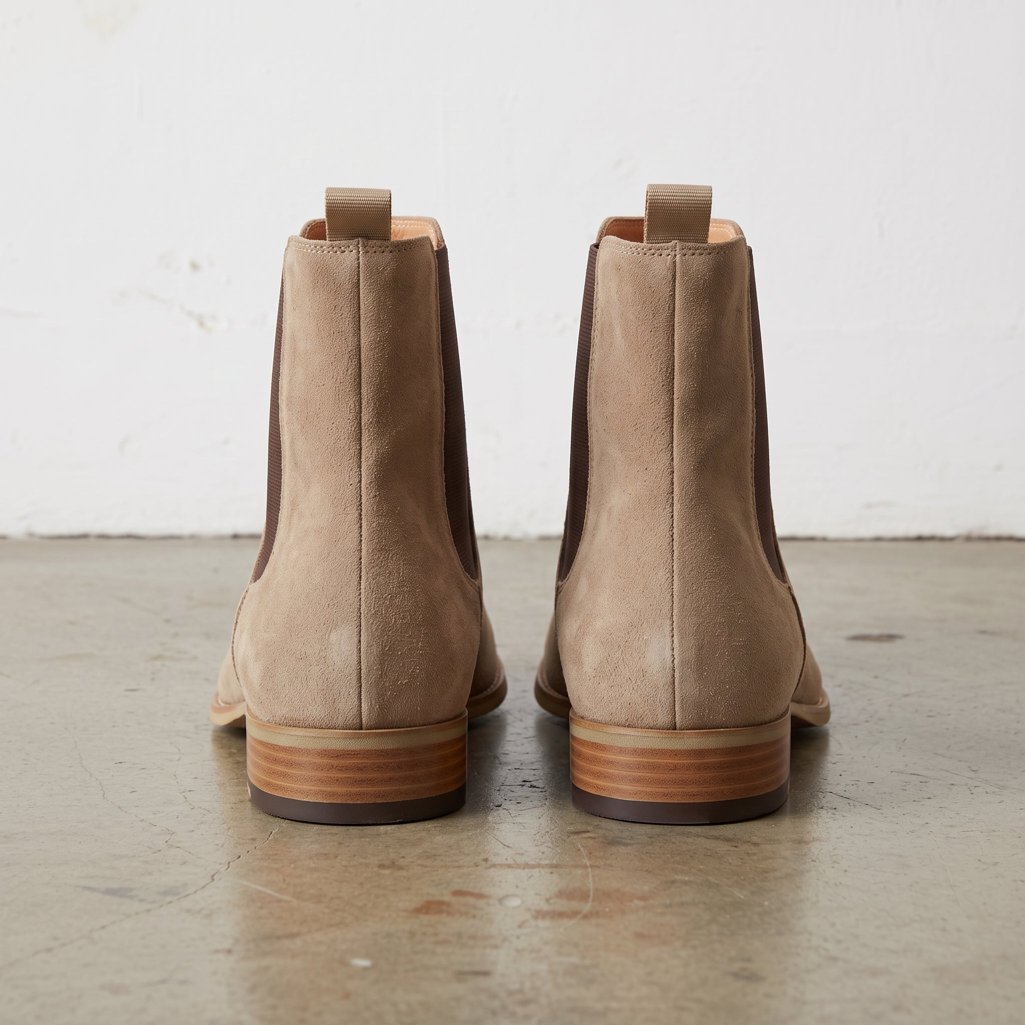 Men's Tan and Dark Brown Suede Chelsea Boots — Eldridge