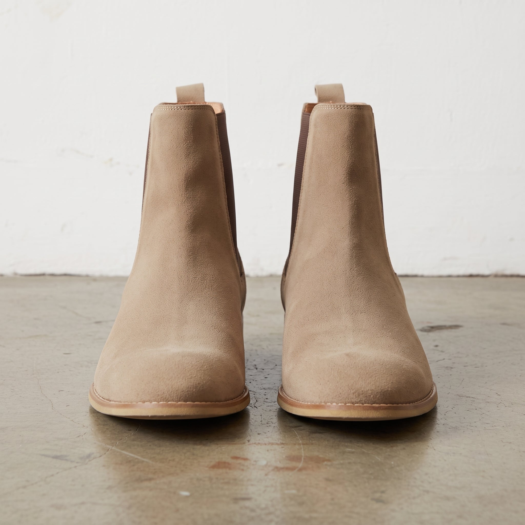 Men's Tan and Dark Brown Suede Chelsea Boots — Eldridge