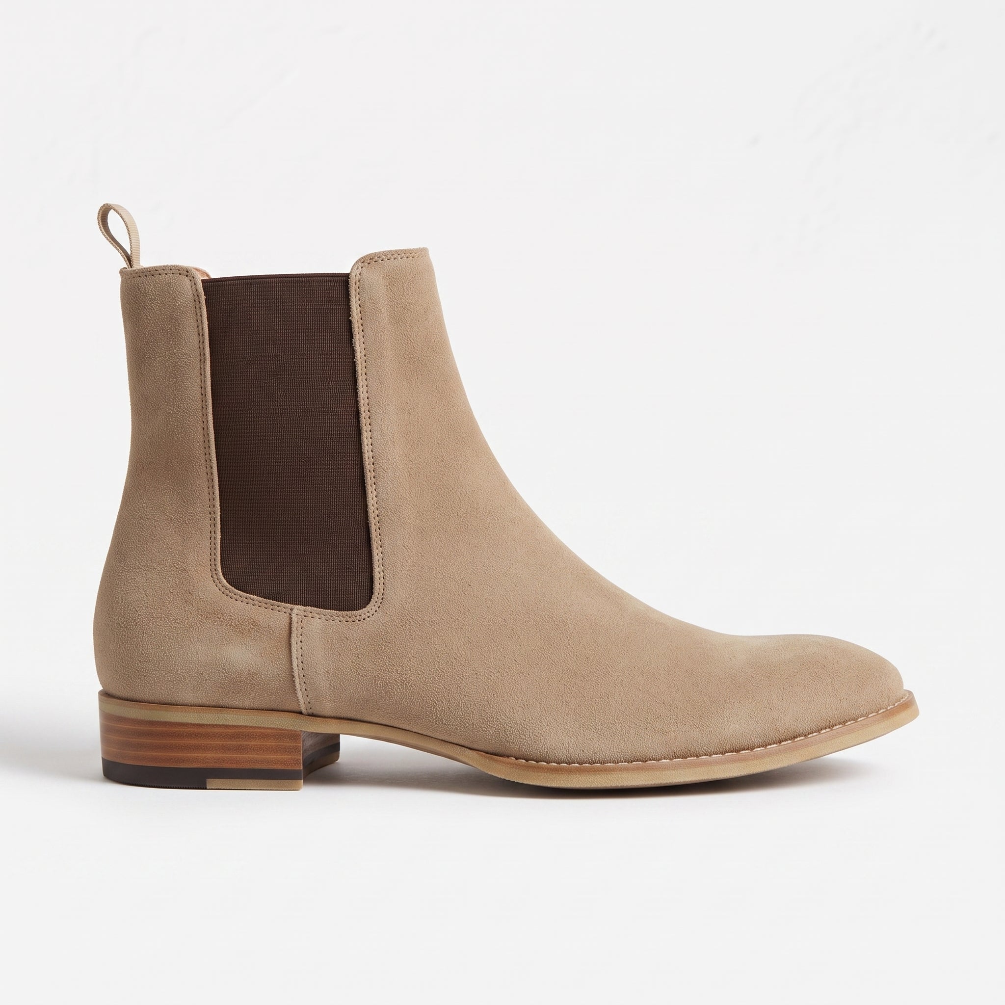 Men's Tan and Dark Brown Suede Chelsea Boots — Eldridge