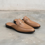 Men's Tan Apron-Toe Leather Bit Loafers — Gladstone
